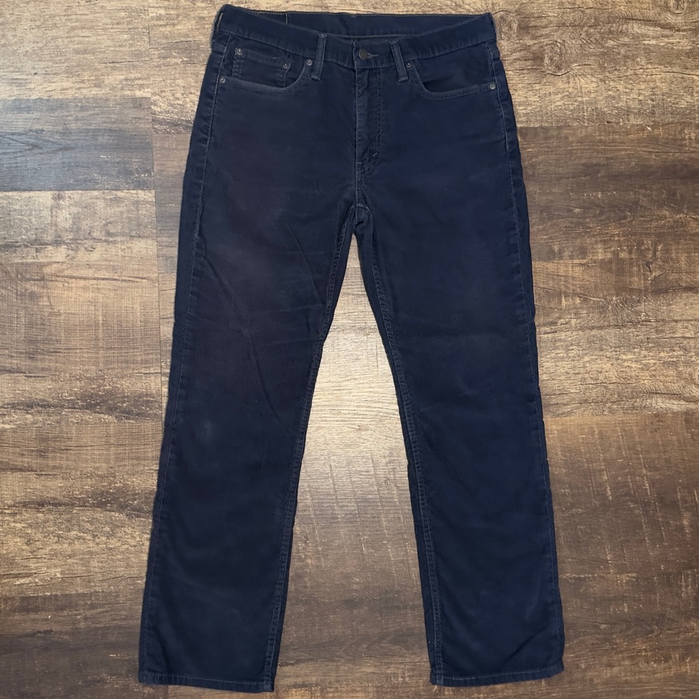 Levi’s 514 navy blue slim straight corduroy pants U・x・U